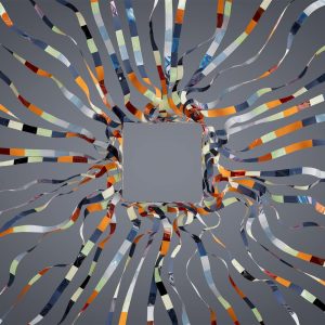 Vivid 3D rendering of dynamic colorful ribbons forming a square in abstract digital art.